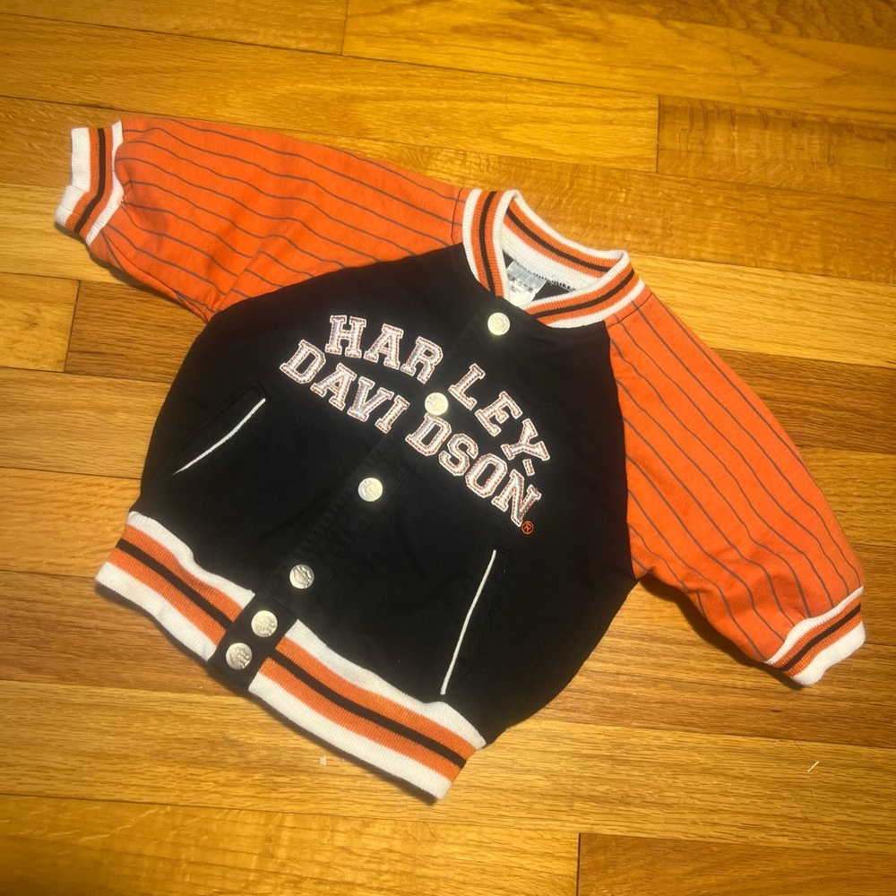 Harley-Davidson Kids Orange and Black Shirt vintage